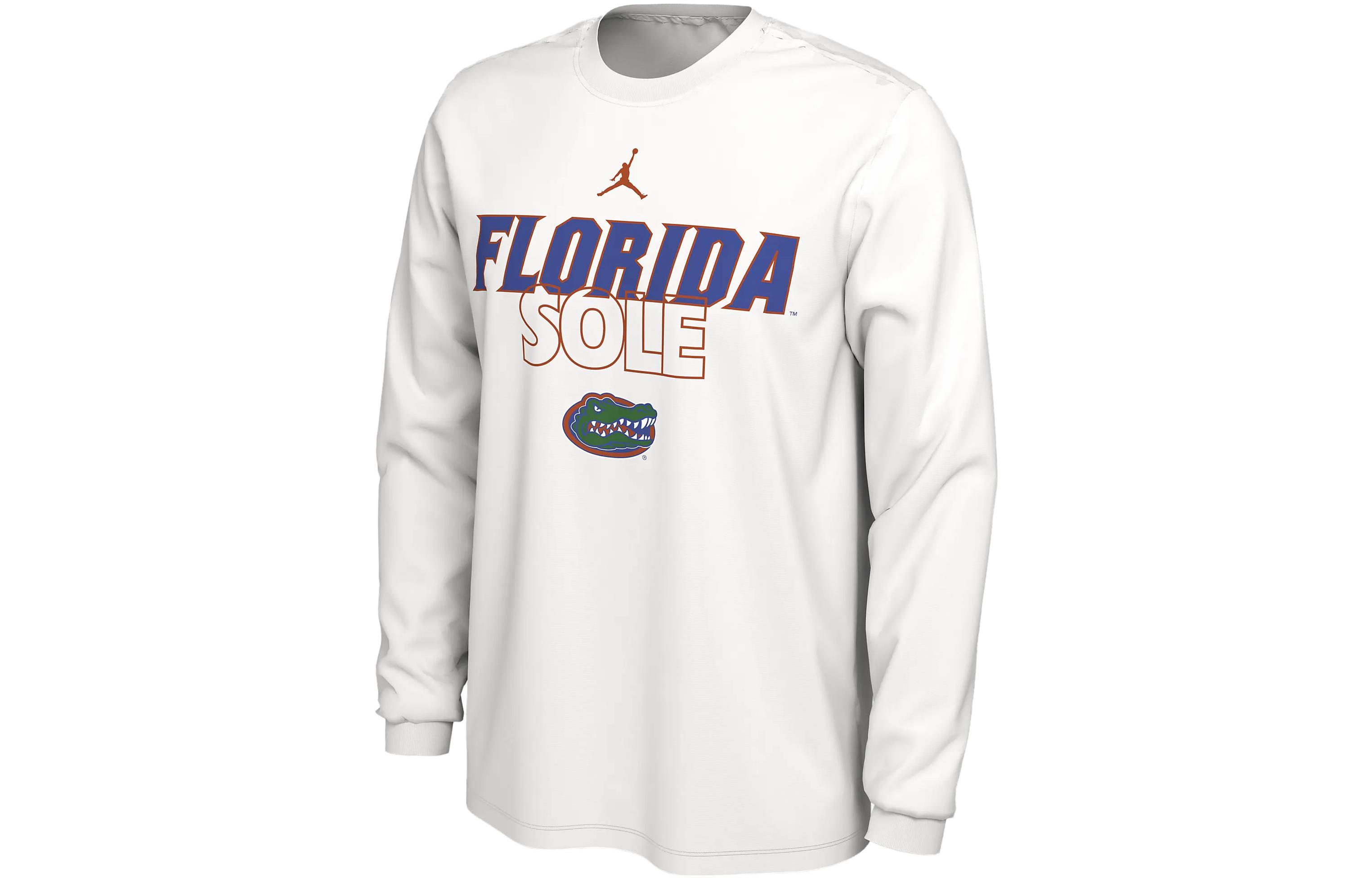 Jordan University of Florida Basketball Graphic Crewneck Sweatshirt White Mens FV7603-100