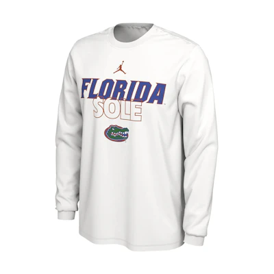Jordan University of Florida Basketball Graphic Crewneck Sweatshirt White Mens FV7603-100
