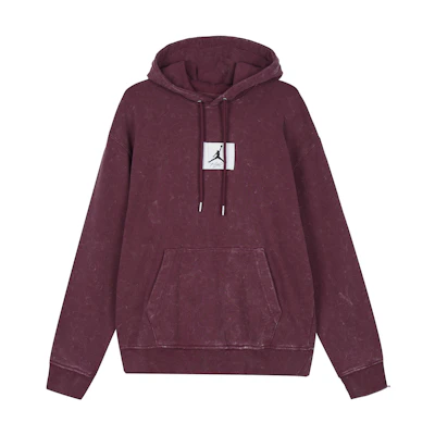 Jordan Washed Cherrywood Red Logo Print Knit Hoodie Pullover DR3088-680