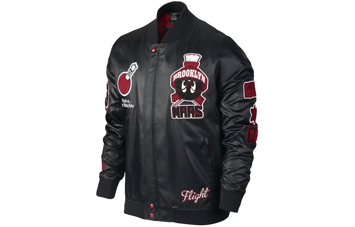 Jordan WB Marvin Graphic Print Baseball Collar Zip Jacket Black 687806-010