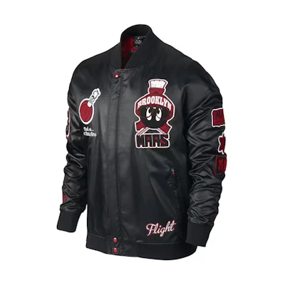 Jordan WB Marvin Graphic Print Baseball Collar Zip Jacket Black 687806-010