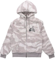 Jordan White Grey Suede Zip-Up Hoodie Jacket CD4830-100 Jordan White Grey Suede Zip-Up Hoodie Jacket CD4830-100