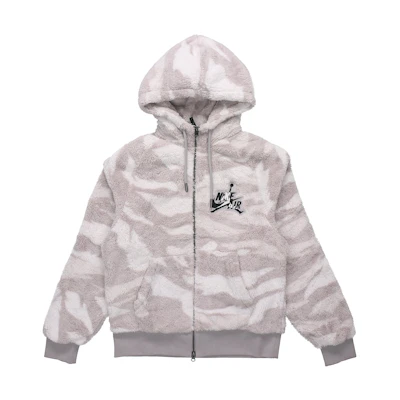 Jordan White Grey Suede Zip-Up Hoodie Jacket CD4830-100