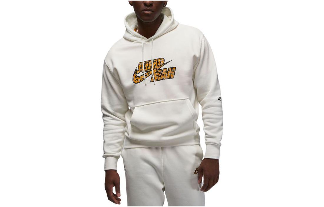 Jordan White Hoodie with Logo Print and Drawstring Adjustable Fit DQ8037-134