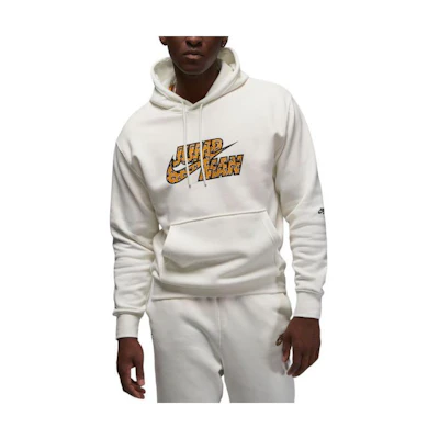Jordan White Hoodie with Logo Print and Drawstring Adjustable Fit DQ8037-134