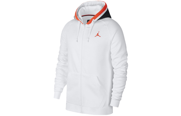 Jordan White Knit Fleece Jacket - Breathable & Comfortable Casual Wear BQ5650-100
