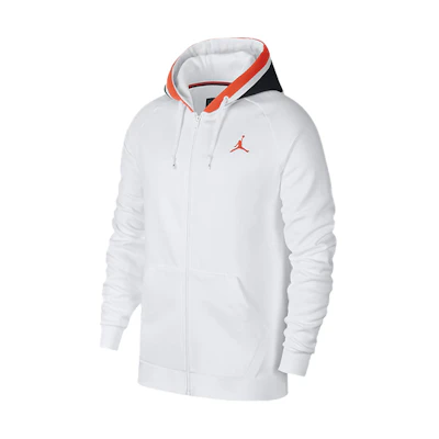Jordan White Knit Fleece Jacket - Breathable & Comfortable Casual Wear BQ5650-100