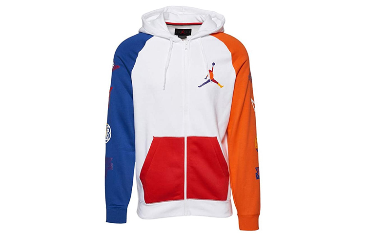 Jordan White Zip-Up Fleece Hoodie Jacket CJ6155-101
