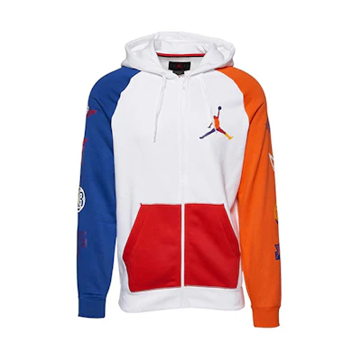 Jordan White Zip-Up Fleece Hoodie Jacket CJ6155-101