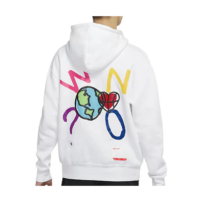 Jordan Why Not Printed Fleece Pullover Hoodie White () CW4255-100