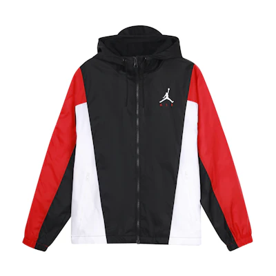 Jordan Windproof Colorblock Logo Hooded Woven Jacket Black Men’s DQ8642-010