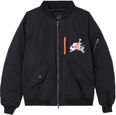 乔丹Wings MA-1黑色冬季男款印花飞行员夹克 AV2599-010 Buy 乔丹Wings MA-1黑色冬季男款印花飞行员夹克 AV2599-010