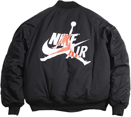 乔丹Wings MA-1黑色冬季男款印花飞行员夹克 AV2599-010 Order 乔丹Wings MA-1黑色冬季男款印花飞行员夹克 AV2599-010