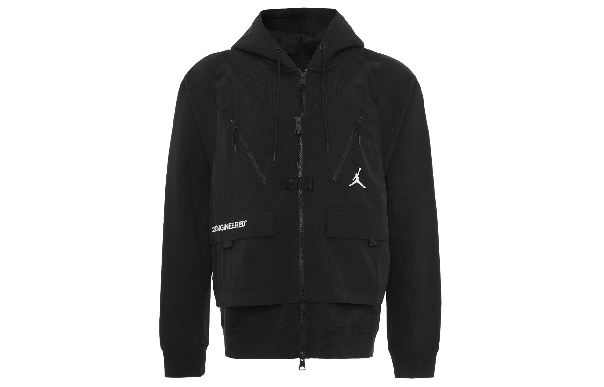 Jordan Winter Detachable Fleece Hoodie Jacket Black with Multiple Pockets DC9582-010