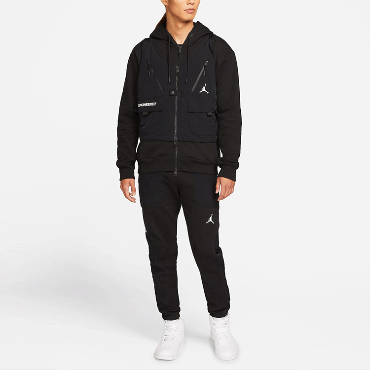 Jordan Winter Detachable Fleece Hoodie Jacket Black with Multiple Pockets DC9582-010 圖 4