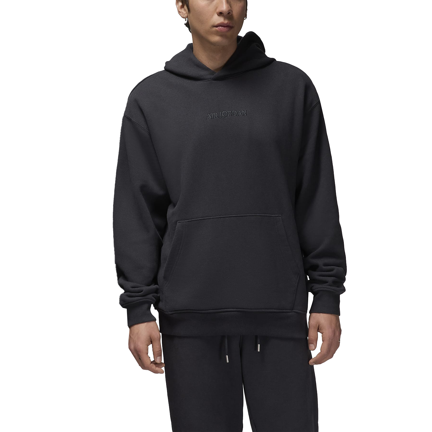 Jordan Wordmark Embroidered Letter Sweatshirt Black FJ1966-045