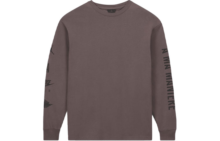 Jordan x A Ma Maniére Air Jordan 3 Logo Crewneck Long Sleeve Tee Mars Stone CV3449-281