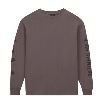 Jordan A Ma Maniére Air Jordan 3 Logo Crewneck Long Sleeve Tee Mars Stone CV3449-281