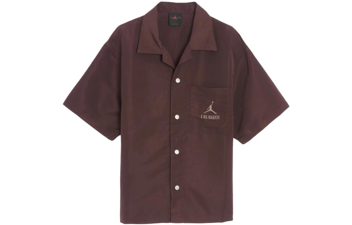 Jordan x A Ma Maniére Red Embroidered Logo Utility Short Sleeve Shirt Unisex Asia Edition DV7461-263