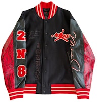 Jordan x Awake NY Letter Print Black Long Sleeve Baseball Jacket Unisex FQ5440-657 Jordan x Awake NY Letter Print Black Long Sleeve Baseball Jacket Unisex FQ5440-657