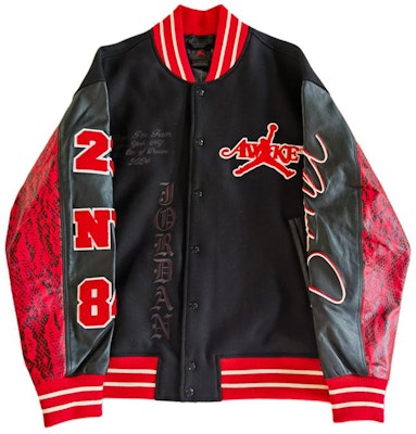 乔丹x Awake NY 字母印花黑色长袖棒球夹克 男女款 FQ5440-657 Order 乔丹x Awake NY 字母印花黑色长袖棒球夹克 男女款 FQ5440-657