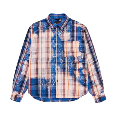 Jordan Awake NY Plaid Button-Up Long-Sleeve Shirt Navy Unisex Casual Style FQ5454-498