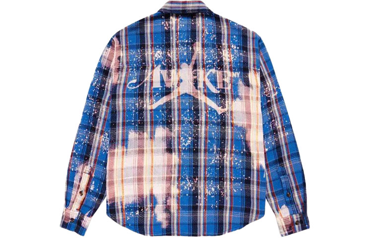 Lookbook Jordan x Awake NY Plaid Button-Up Long-Sleeve Shirt Navy Unisex Casual Style FQ5454-498
