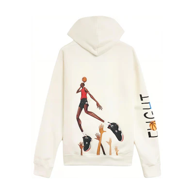 Jordan Darien Birks Logo Print Fleece Hoodie White HF5470-133