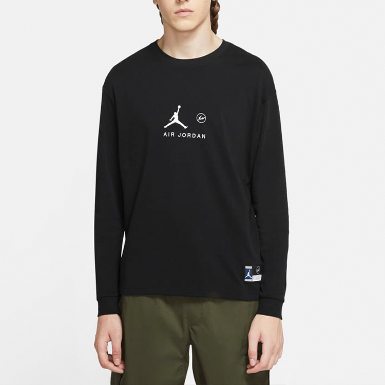 Lookbook ジョーダン x フラグメント クルーネック 長袖 Tシャツ ブラック (アジア版) DA2982-010