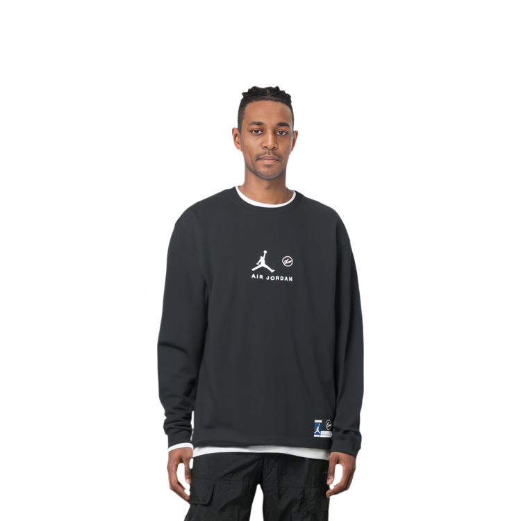 Purchase ジョーダン x フラグメント クルーネック 長袖 Tシャツ ブラック (アジア版) DA2982-010