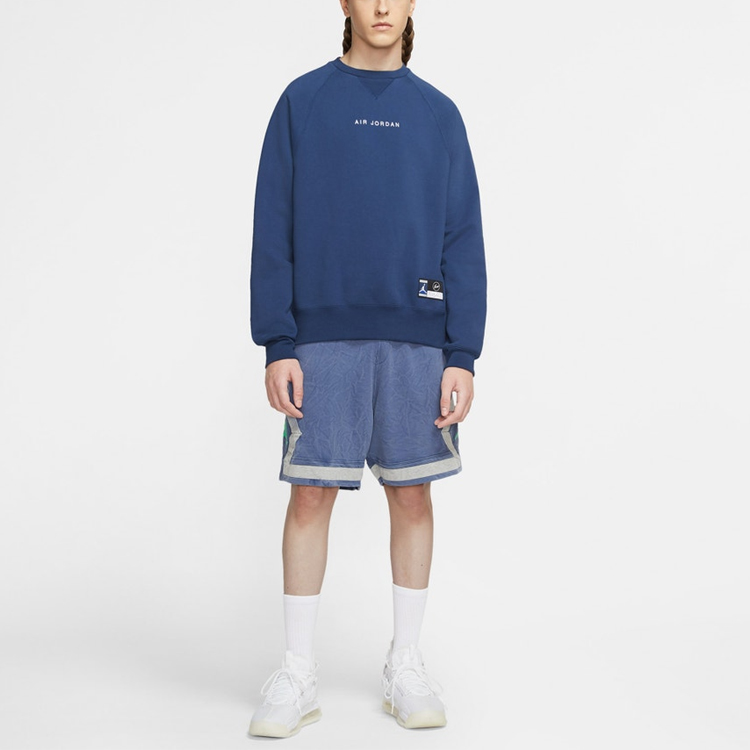 Shop Jordan x Fragment Design 藍色男女款套頭圓領運動衫 DA2989-414
