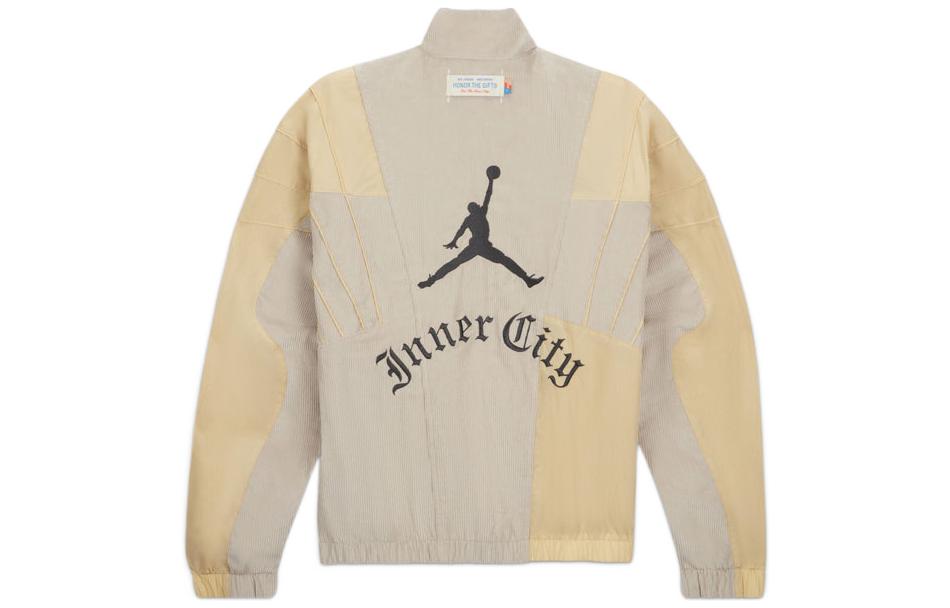 Lookbook 乔丹x HTG联名亚洲限定男款奶油色徽标拼接高领夹克 DJ7976-236