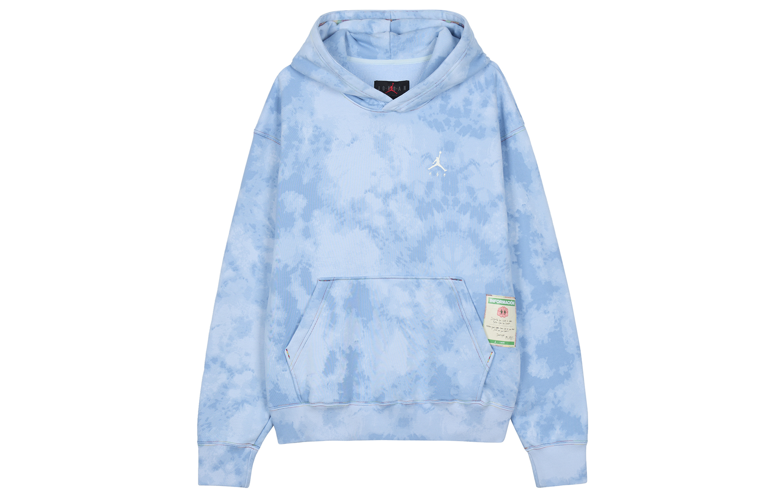 Jordan J Balvin Hoodie Blue  Washed Letter Print Long Sleeve Pullover. DR2959-447 圖 2