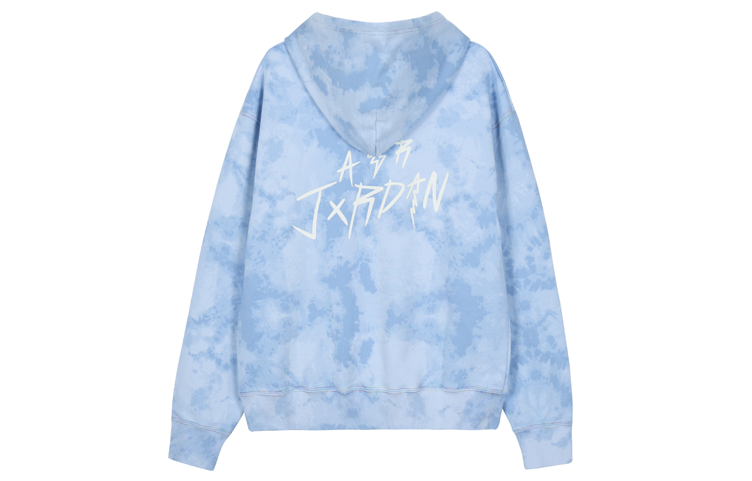 Jordan J Balvin Hoodie Blue  Washed Letter Print Long Sleeve Pullover. DR2959-447 圖 3