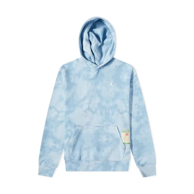 Jordan J Balvin Tie-Dye Logo Embroidered Hoodie Blue Menswear. DR2958-447