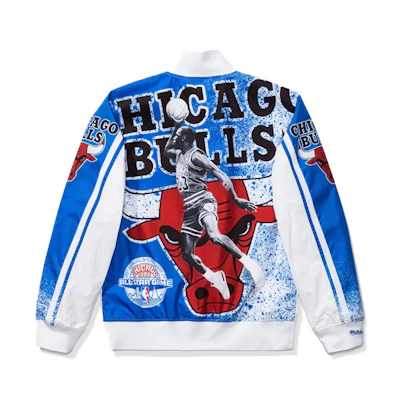 Jordan Mitchell & Ness Unisex White Sublimated Graphic Jacket CW0884-100