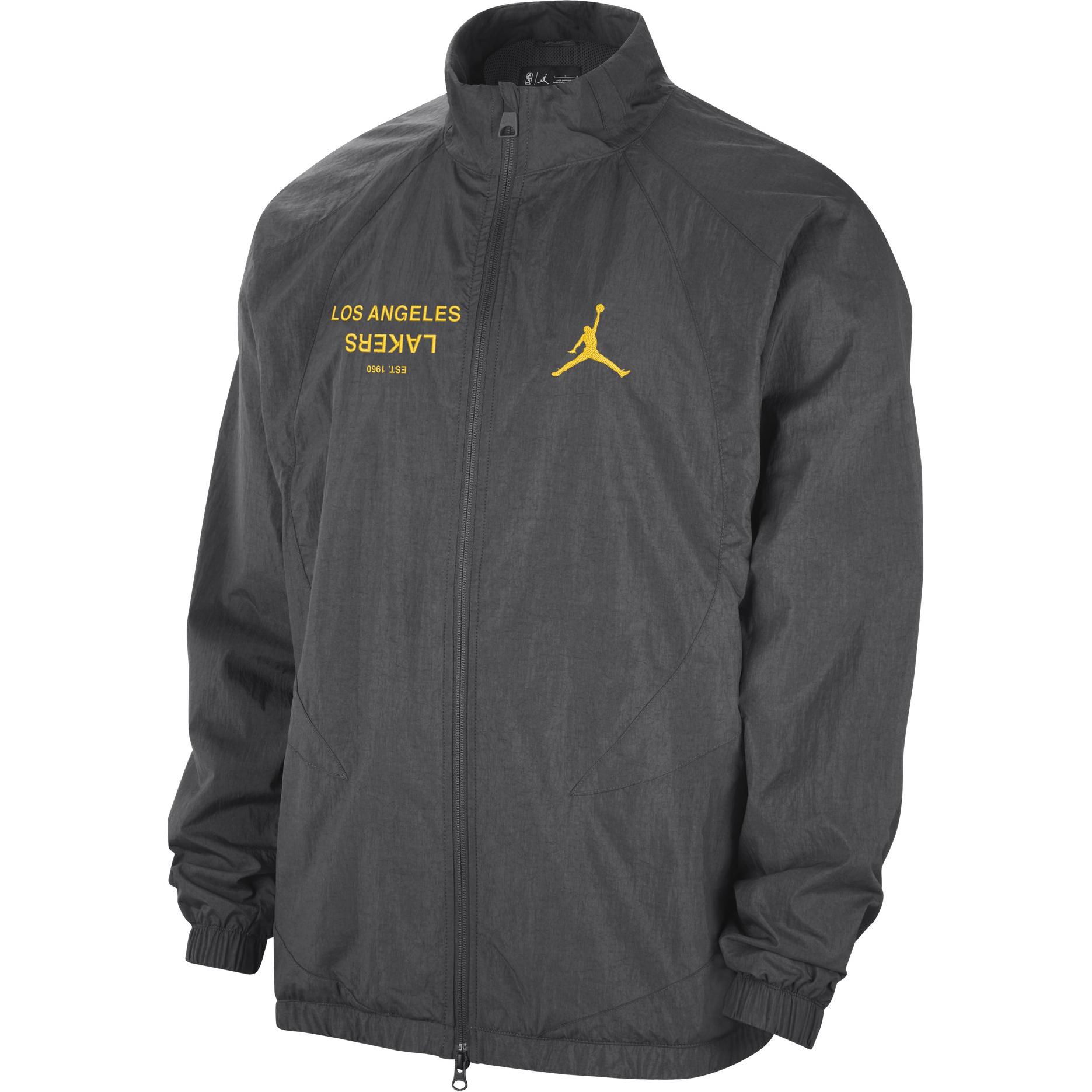 Jordan x NBA Courtside Statement Edition Lakers Logo Zip Jacket Grey/Smoke Purple Men FV8193-254