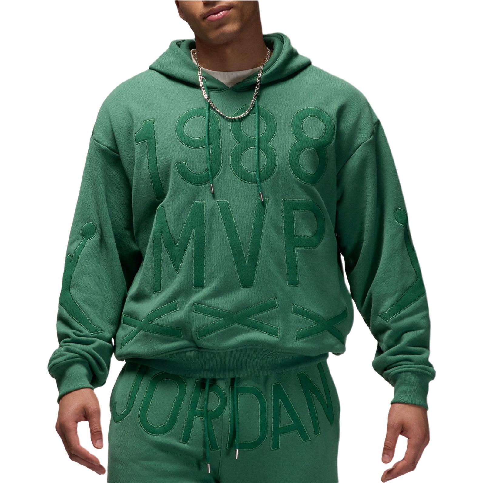 Jordan Nina Chanel Abney Green Letter Embroidery Hoodie College Style FZ7514-398