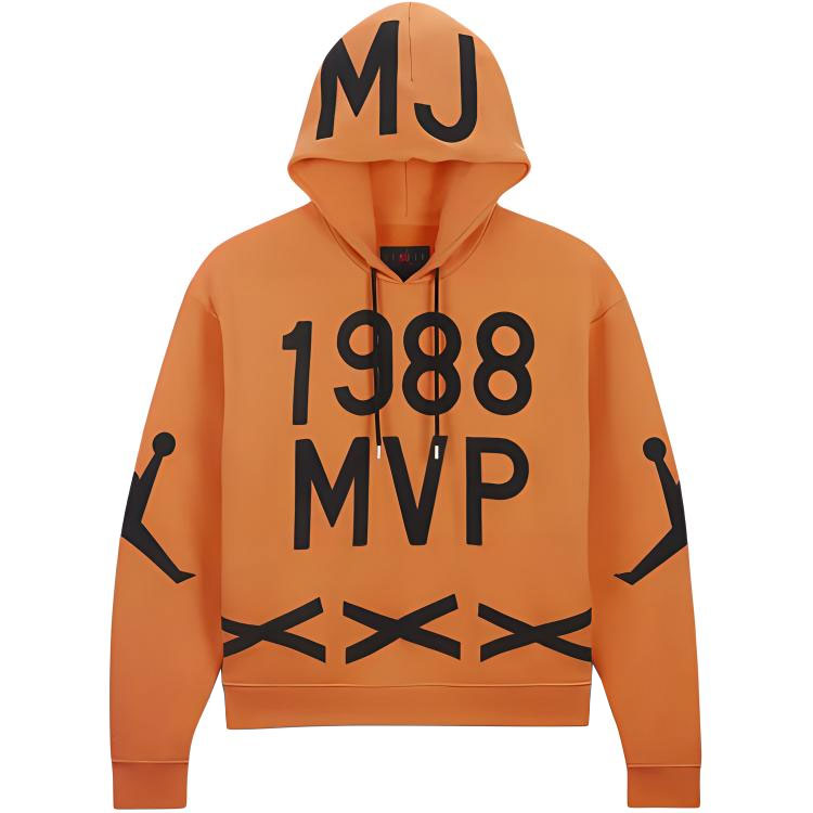 Jordan x Nina Chanel Abney Pullover Hoodie Alphabet Print Orange Unisex Retro Style FZ7515-806