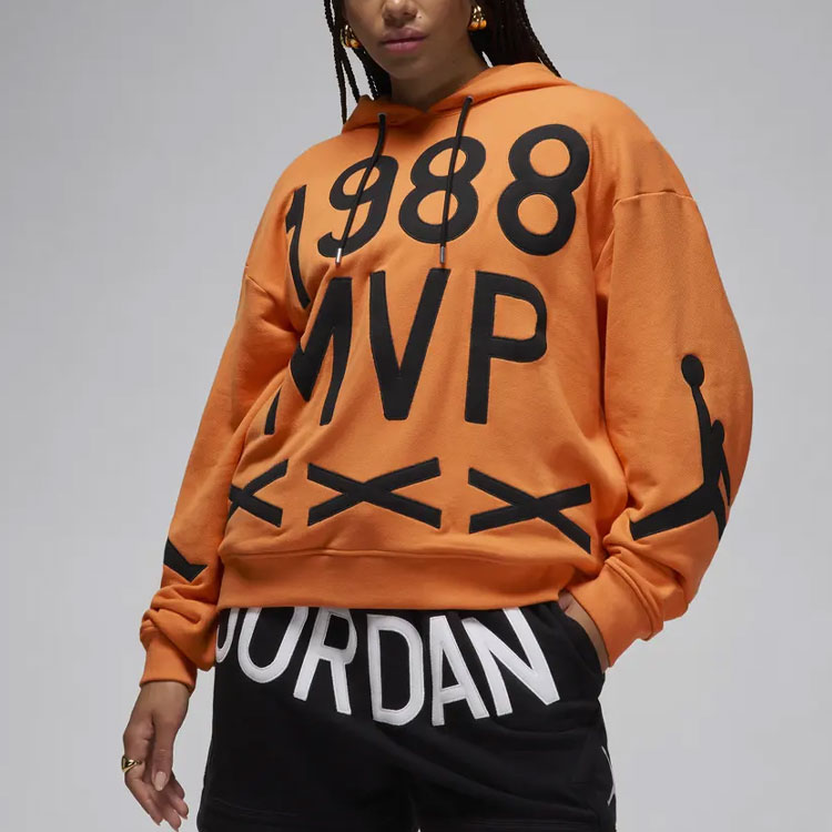 Shop Jordan x Nina Chanel Abney Hoodie Retro Gaya Unisex Cetakan Abjad Oren FZ7515-806