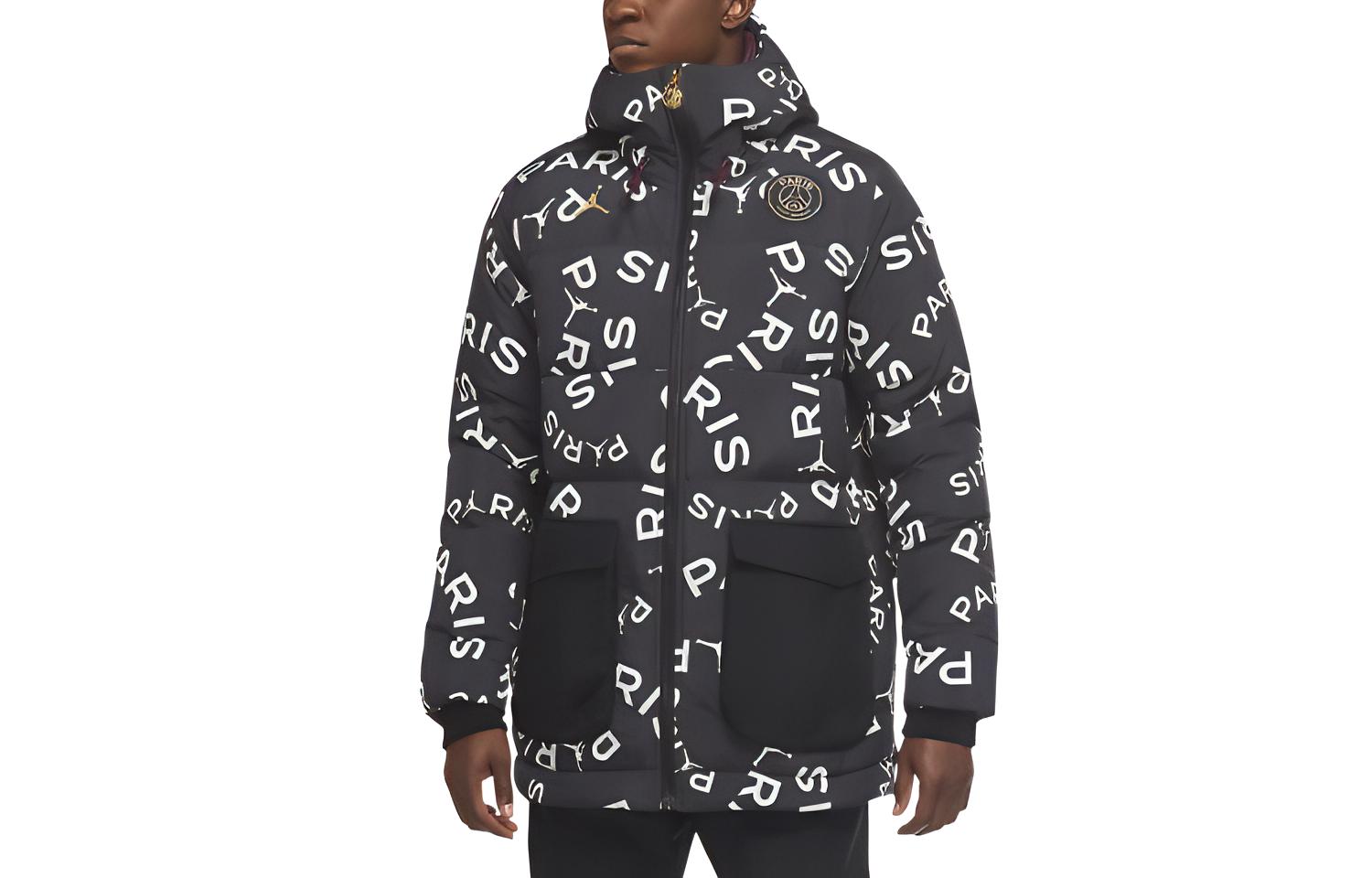 Jordan PSG AOP Logo Full-Print Hooded Down Jacket . CK9736-010