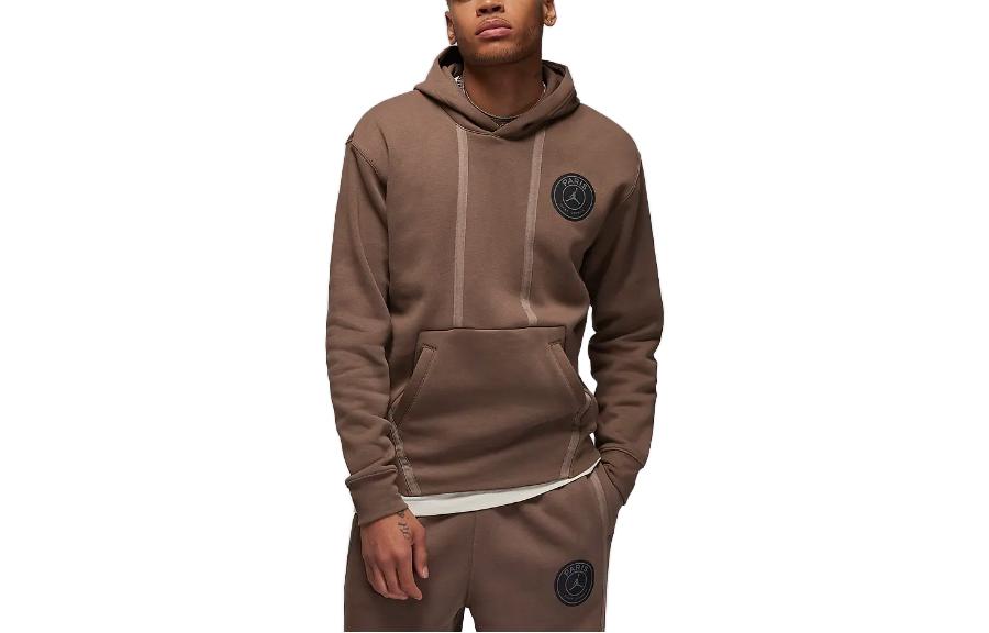 Jordan PSG Logo Hoodie Brown Long Sleeve DZ2923-274
