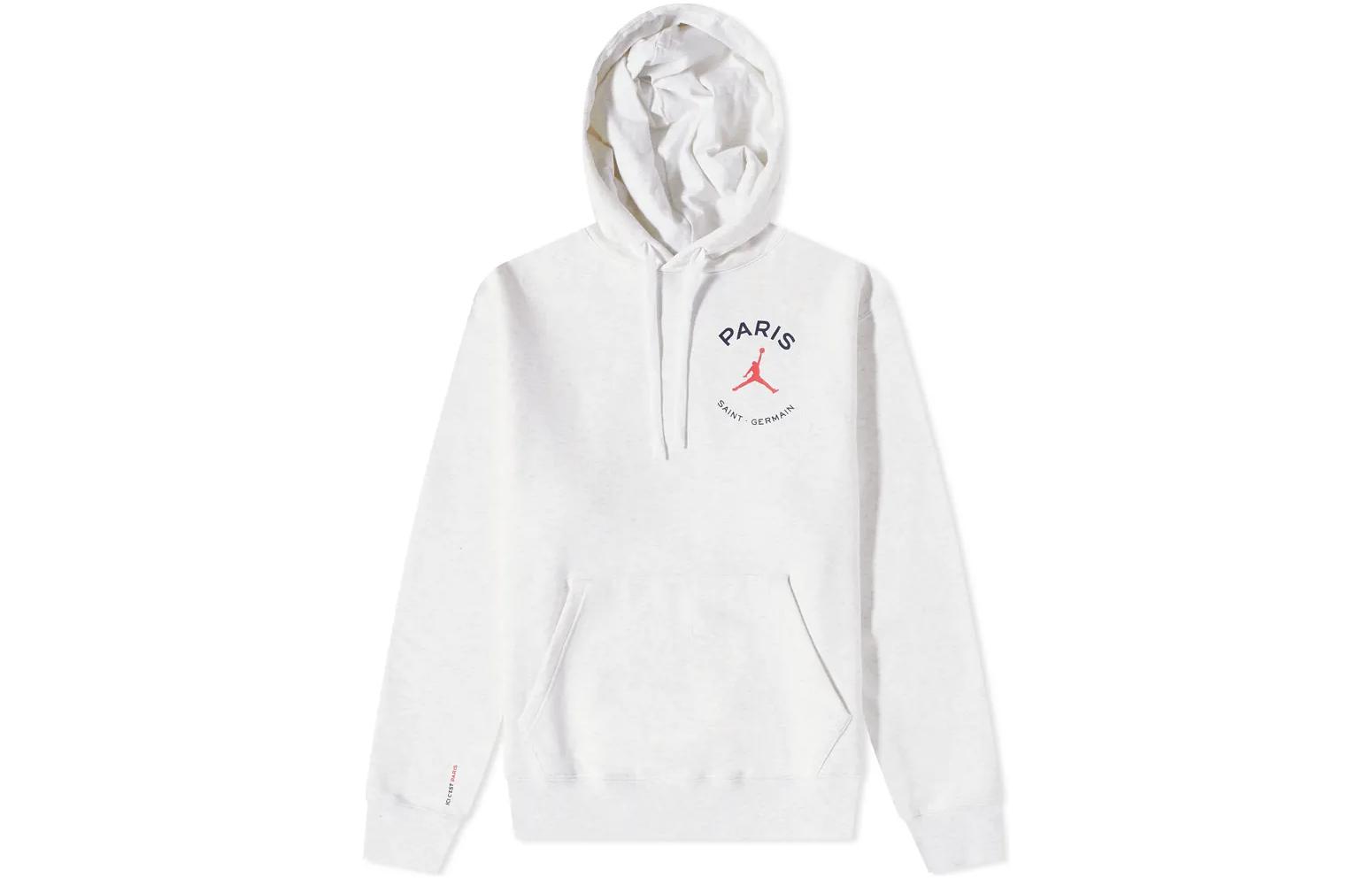 Jordan PSG Logo Print Hoodie White Collaboration DJ0395-051