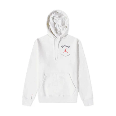 Jordan PSG Logo Print Hoodie White Collaboration DJ0395-051