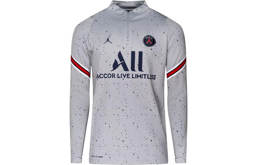 Jordan x PSG ADV Elite Half-Zip Gray Long-Sleeve Soccer Jersey  Edition DH7555-013