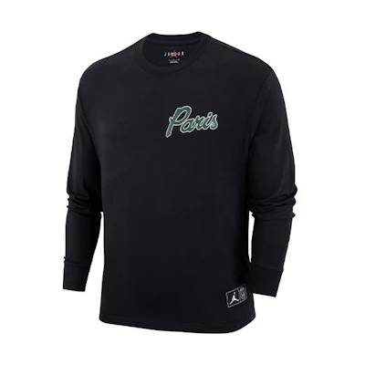 Jordan PSG Black Letter Print Crewneck Sweatshirt Long Sleeve DB6513-010