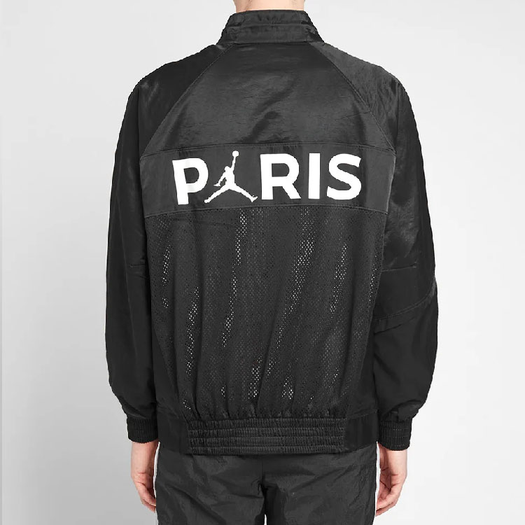 Details for Jordan x PSG Jaket Hitam Lengan Panjang Berkerah Ritsleting. BQ8369-010