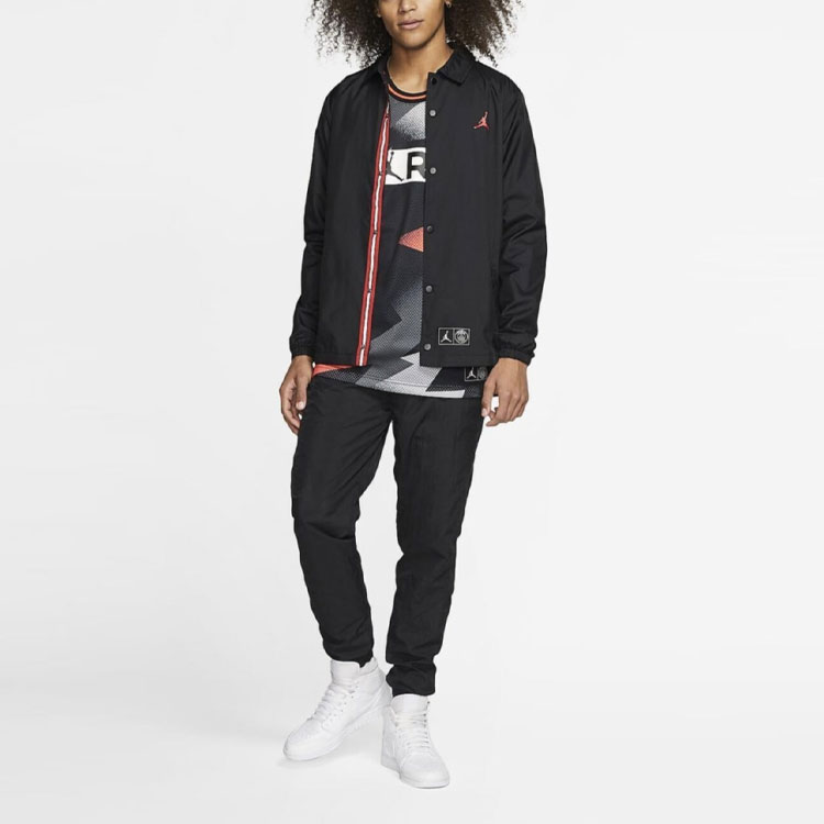 Shop Jordan x PSG Collaboration Black Casual Sports Polo Jacket BQ4213-011