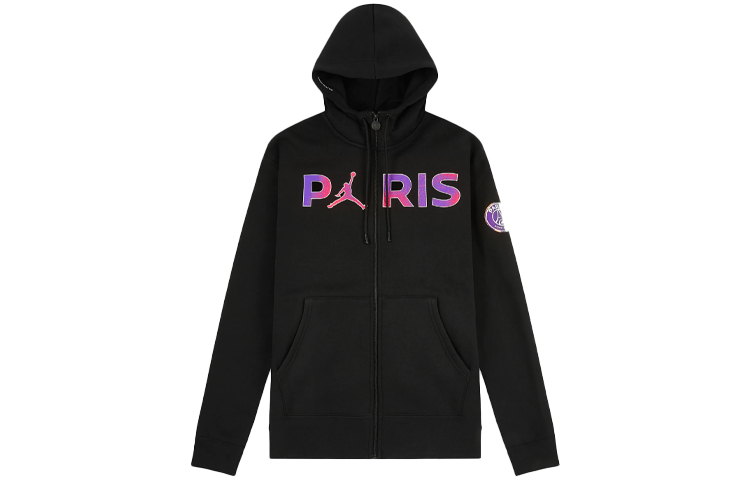 Jordan PSG Logo Fleece Hoodie Jacket Black () CK9641-010