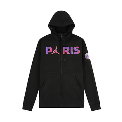 Jordan PSG Logo Fleece Hoodie Jacket Black () CK9641-010